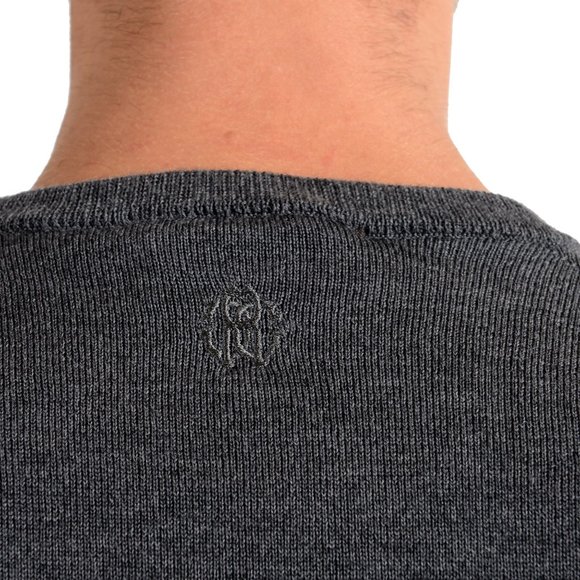 Cavalli Class Gray Cotton Men Sweater